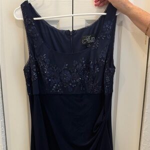 Alex Evenings Midnight Blue Gown with Lace